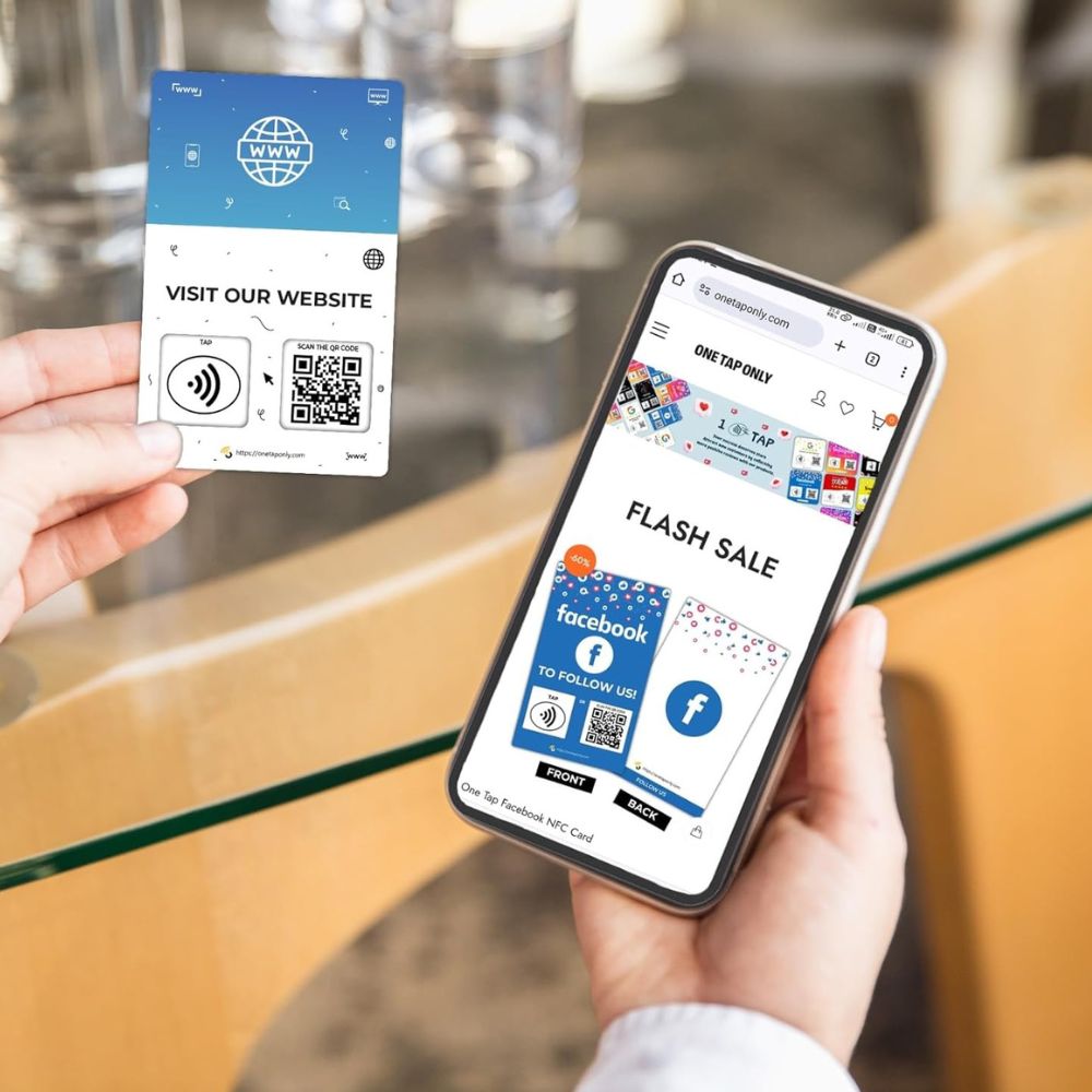 Website Review Tap Card | Review QR Code | Contactless Review Card | NFC Tap Card | Unlimited Use NFC Card image 6