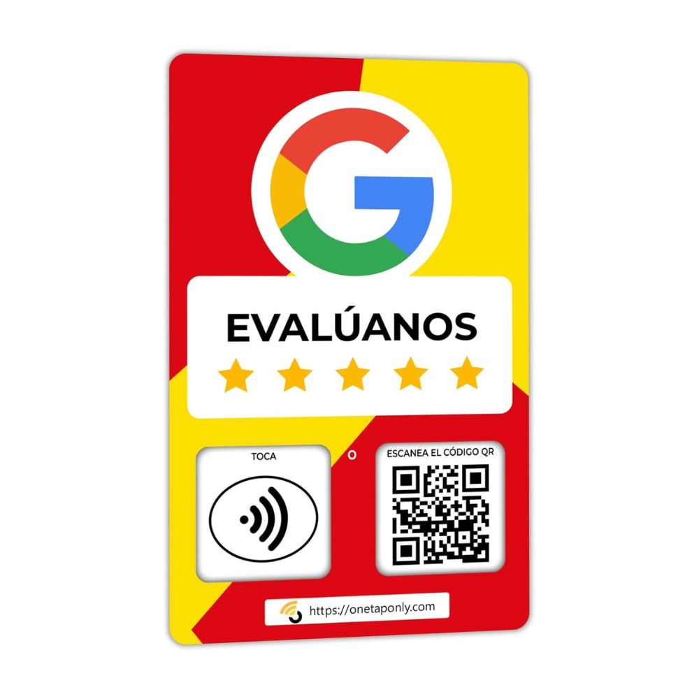 One Tap Spanish NFC Review Card | Google Reviews Fast