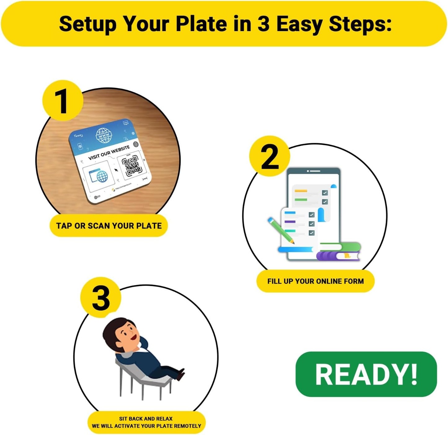 Website QR Plate 1pack - Get More Followers and Boost Your Presence - Review Stand - QR Code Review Sign - Adhesive on The Back image 2