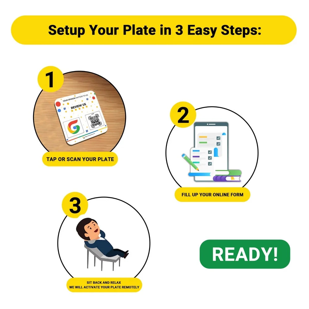 Google Review Plate 1pack - Get More Followers and Boost Your Presence - Review Stand - QR Code Review Sign - Adhesive on The Back image 2
