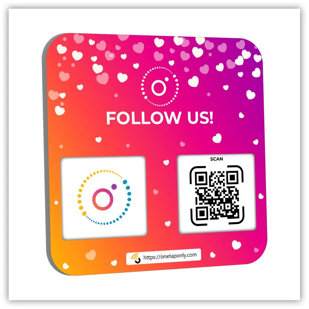 QR Plate Sign - Get More Followers and Boost Your Presence - Review Stand - QR Code Review Sign - Adhesive on The Back (3-Pack Social Media Plates) - 1 Instagram Plate image