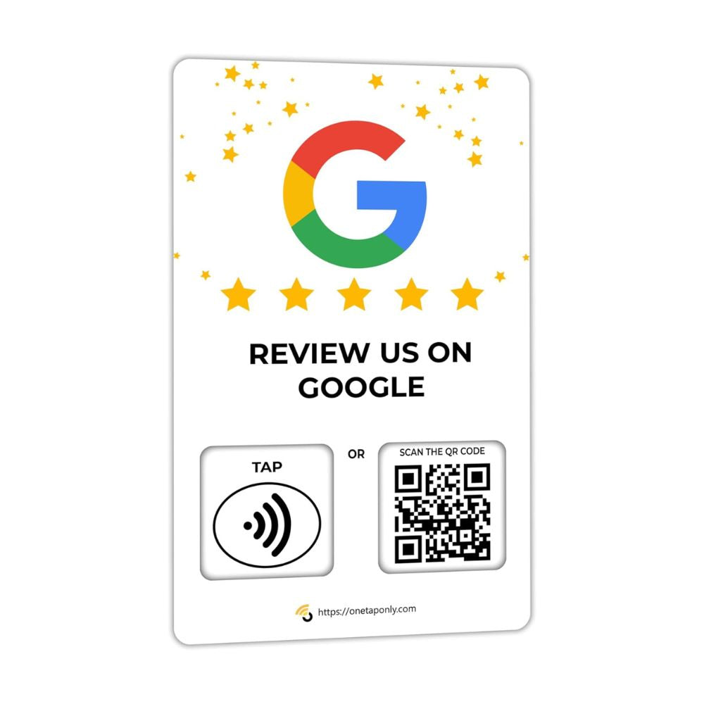 Website Review Tap Card | Review QR Code | Contactless Review Card | NFC Tap Card | Unlimited Use NFC Card - 1 Google Card image