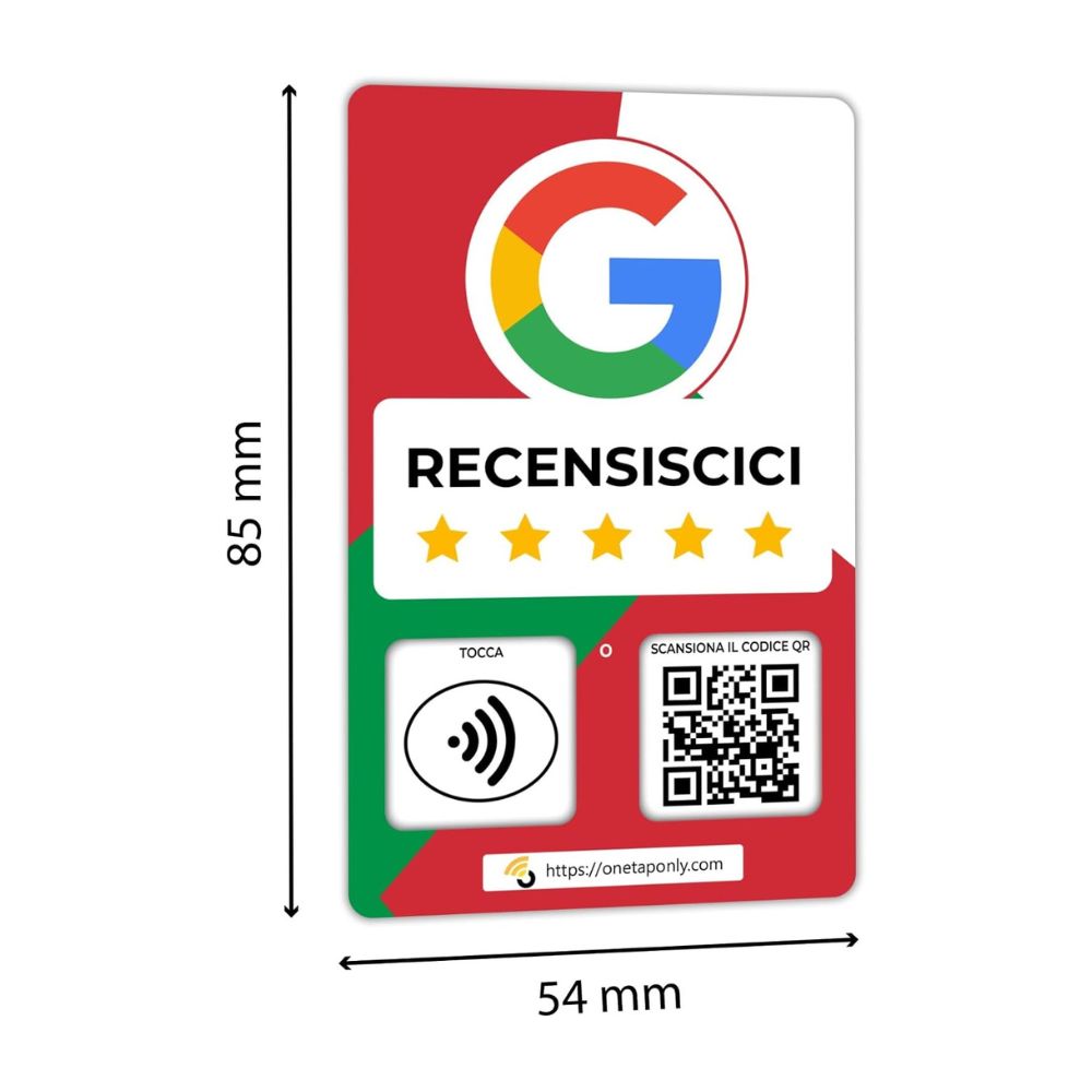 Italian Google Review Card | One Tap NFC Feedback Tool