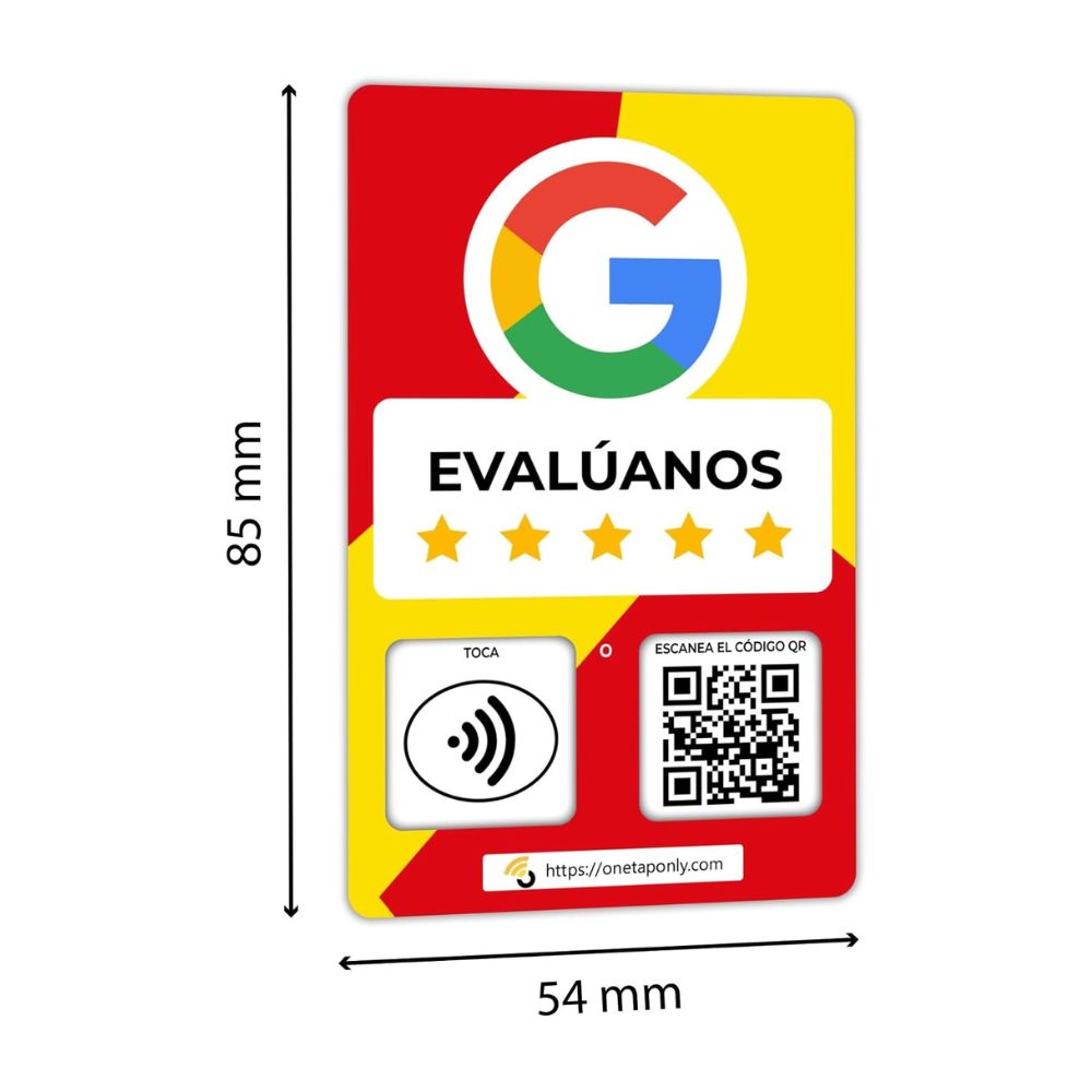 Spanish Google Review Cards by One Tap Only - Tap for Instant Reviews - Compatible with All Phones - NFC & QR Smart Tap Reusable - Increase Business Reviews image 1