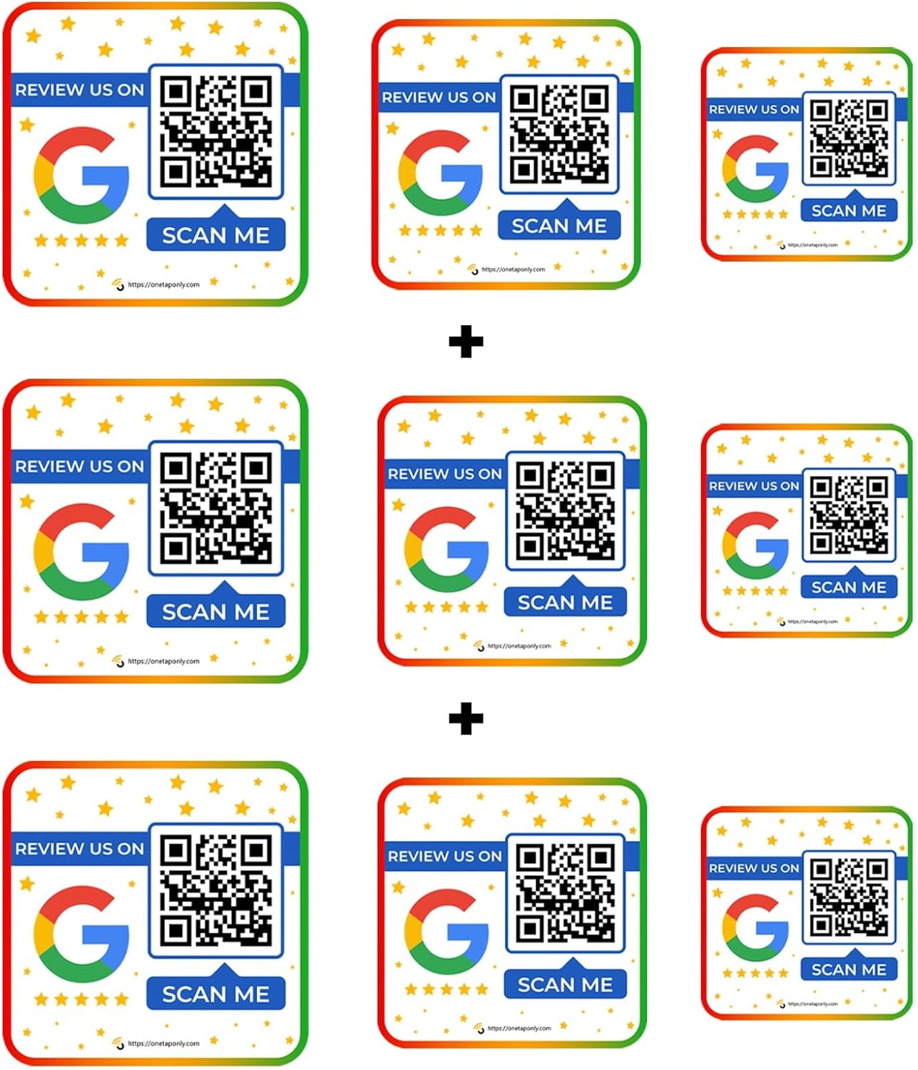 Google Review Stickers | 3 Stickers Pack | Review QR Code | Review Sticker | Unlimited Scan (1-Pack-3-Stickers) - 3-Pack-9-Stickers image