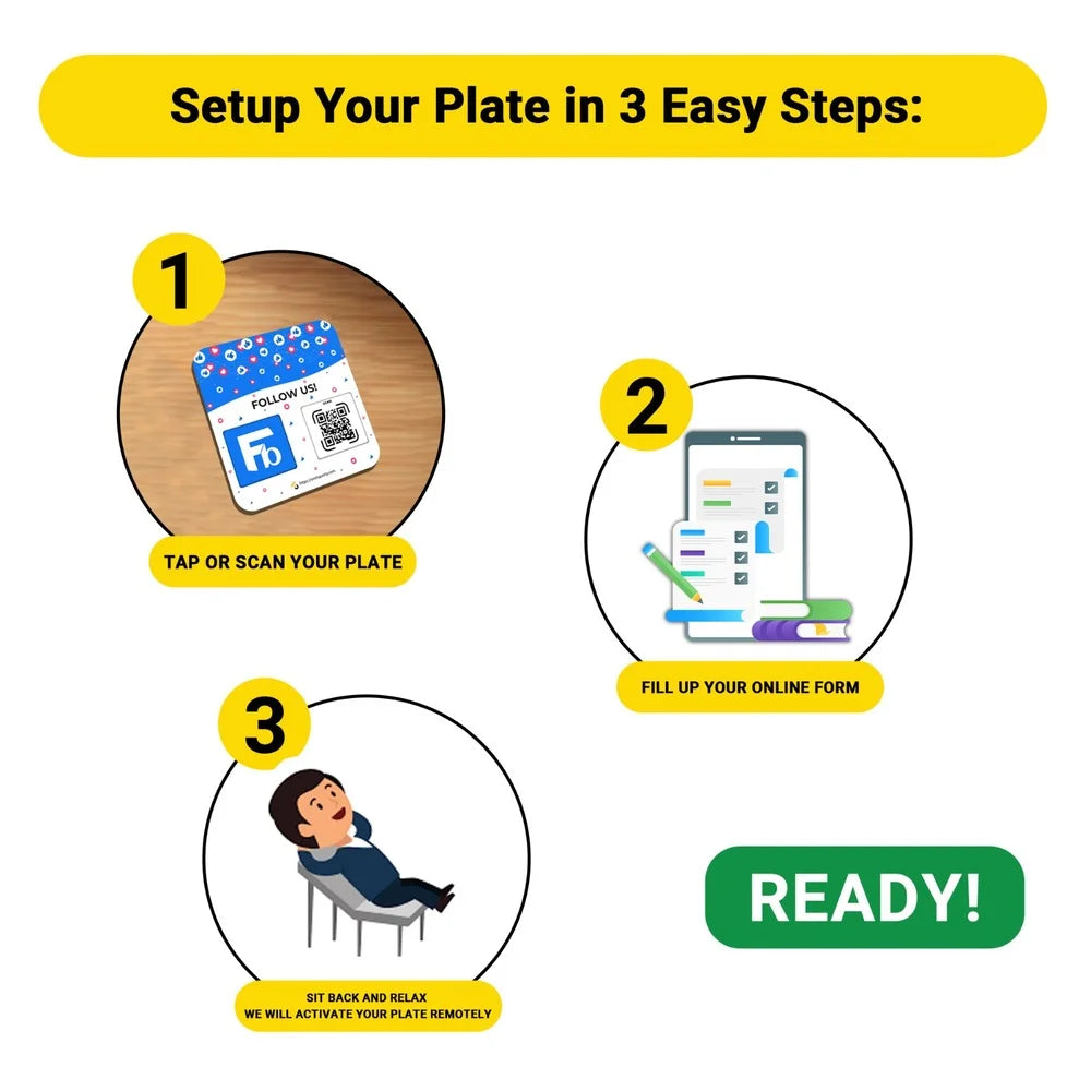 QR Plate Sign for Facebook - Get More Followers and Boost Your presence - Review Stand - QR Code Review Sign - Adhesive on the back (1-Facebook Plate) image 2