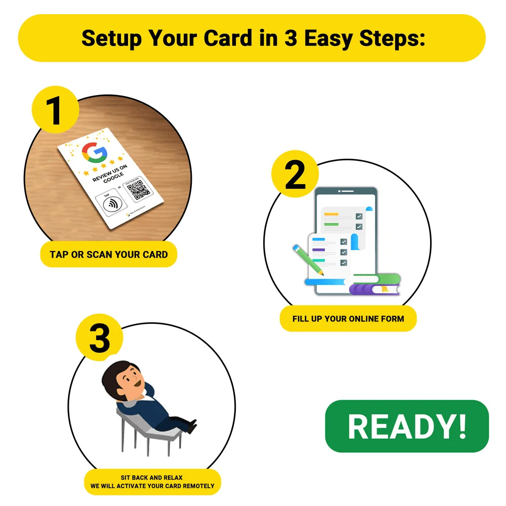4-Pack Google Review Tap Cards Follow Us on Instagram & Facebook NFC Tap Cards Contactless Review Card for Instant Reviews & Followers All Phones Compatible Reusable NFC & QR Code image 1