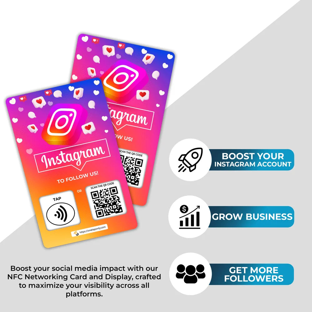 Instagram Review Tap Card | Review QR Code | Contactless Review Card | NFC Tap Card | Unlimited Use NFC Card image 6