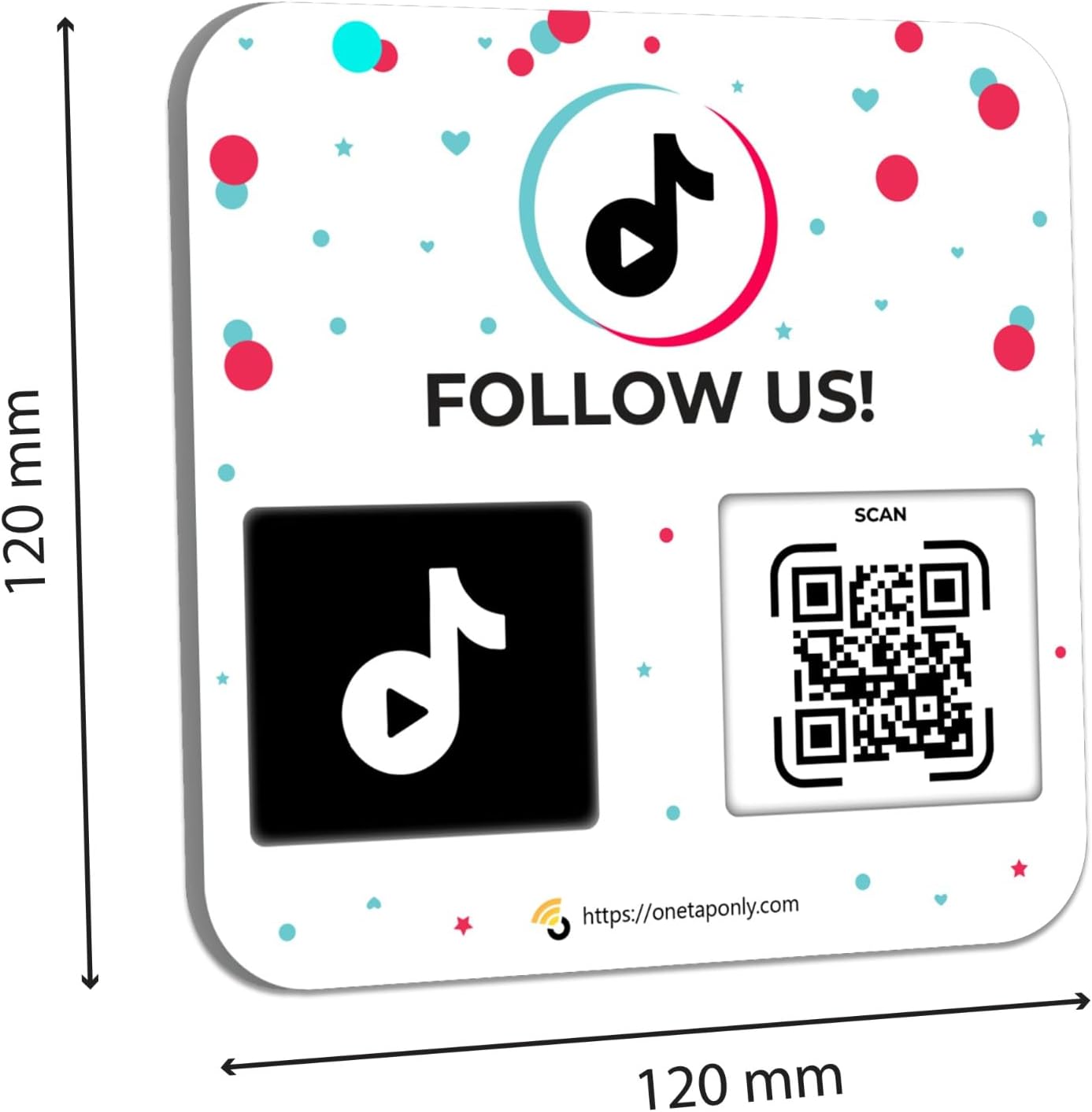 QR Plate Sign for TikTok-Get More Followers and Boost Your presence - Review Stand - QR Code Review Sign - Adhesive on the back (1-TikTok Plate) image 1