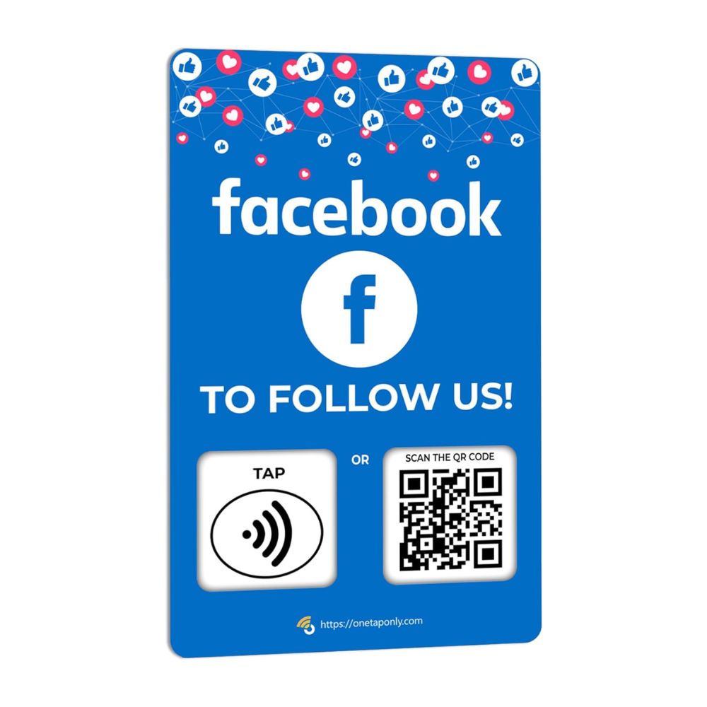 Website Review Tap Card | Review QR Code | Contactless Review Card | NFC Tap Card | Unlimited Use NFC Card - 1 Facebook Card image