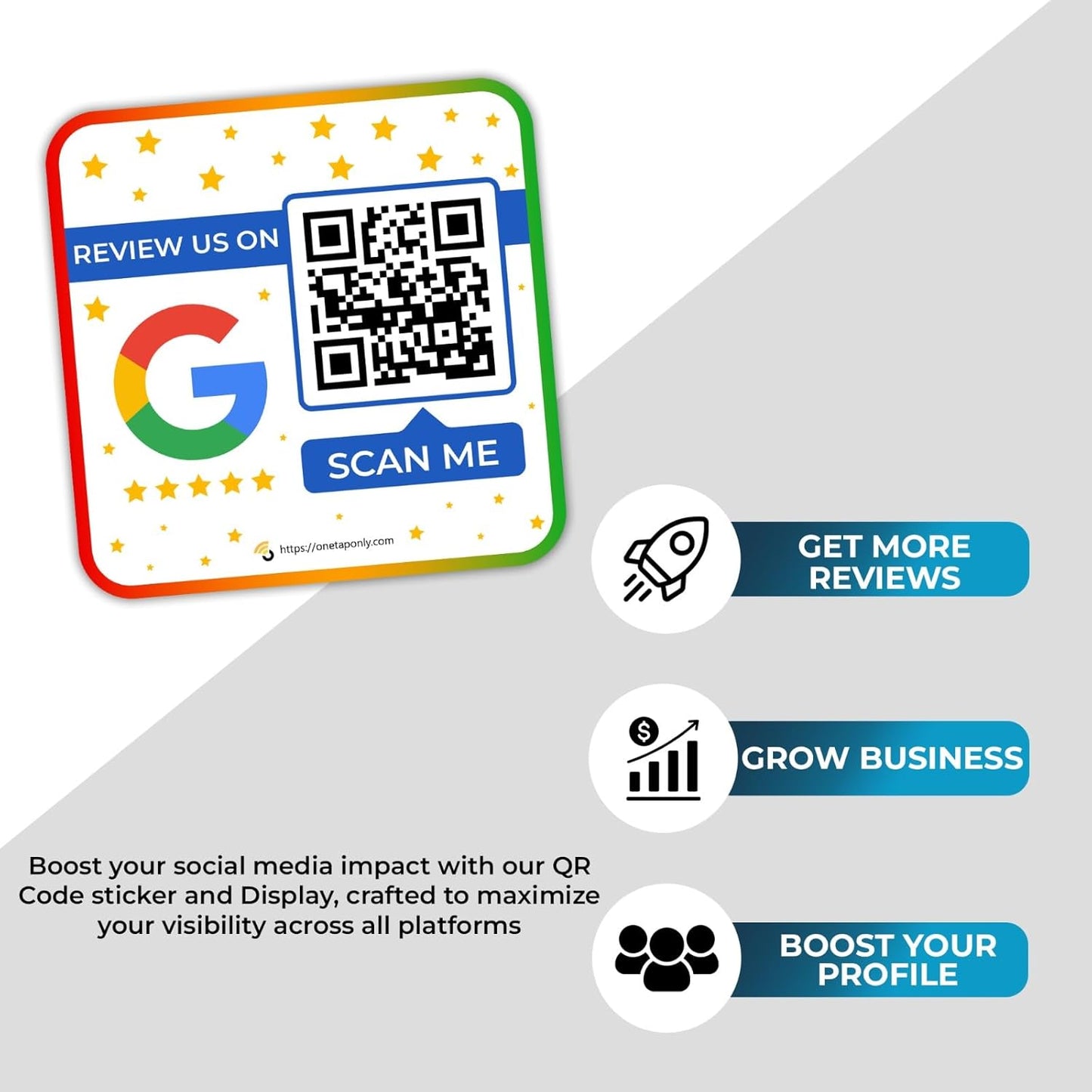 Google Review Stickers | 3 Stickers Pack | Review QR Code | Review Sticker | Unlimited Scan (3-Pack-9-Stickers) image 4
