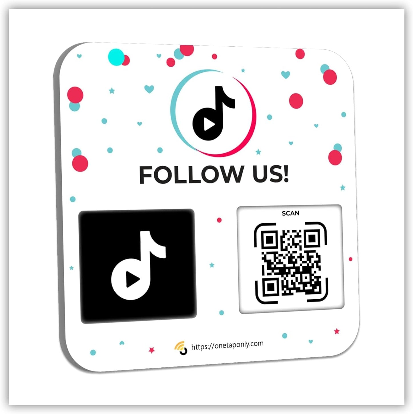 QR Plate Sign - Get More Followers and Boost Your Presence - Review Stand - QR Code Review Sign - Adhesive on The Back (3-Pack Social Media Plates) - 1 TikTok Plate image