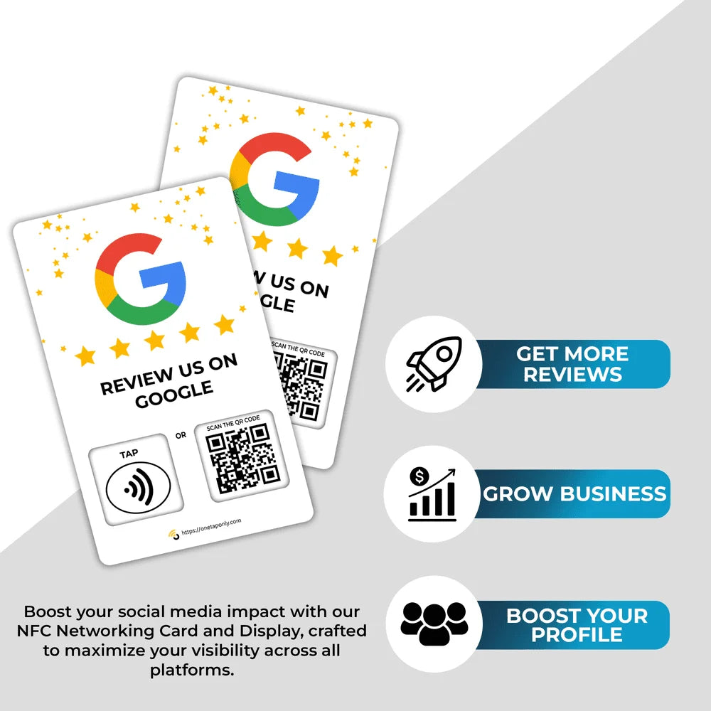 3-Pack Google Review Tap Cards Follow Us on Instagram & Facebook NFC Tap Cards Contactless Review QR Code for Instant Reviews & Followers Compatible with All Phones Reusable Unlimited Use NFC Cards image 7