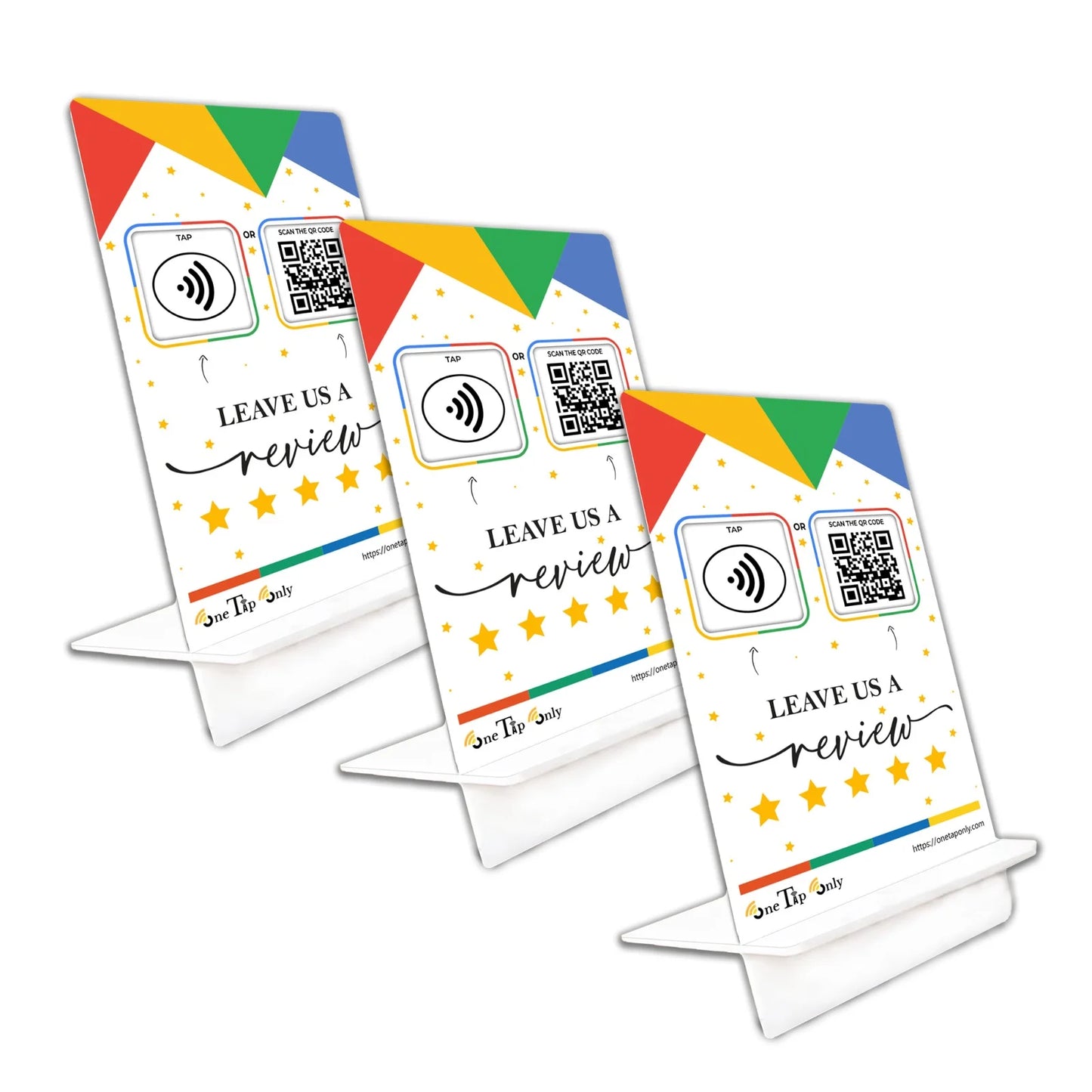 One Tap Only NFC Google Review Stand With QR