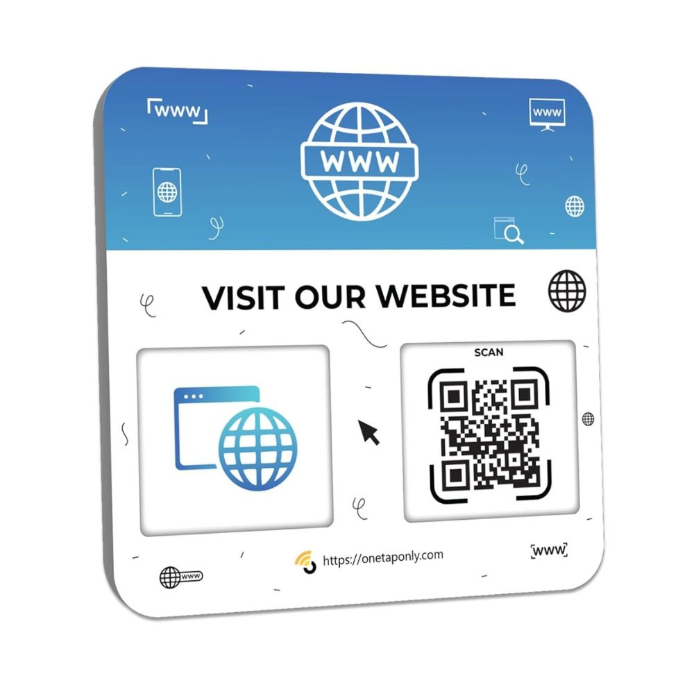 One Tap Website QR Plate | Boost Reviews & Engagement