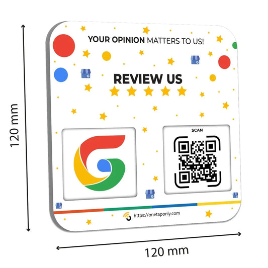 Google Review Plate 1pack - Get More Followers and Boost Your Presence - Review Stand - QR Code Review Sign - Adhesive on The Back image 1