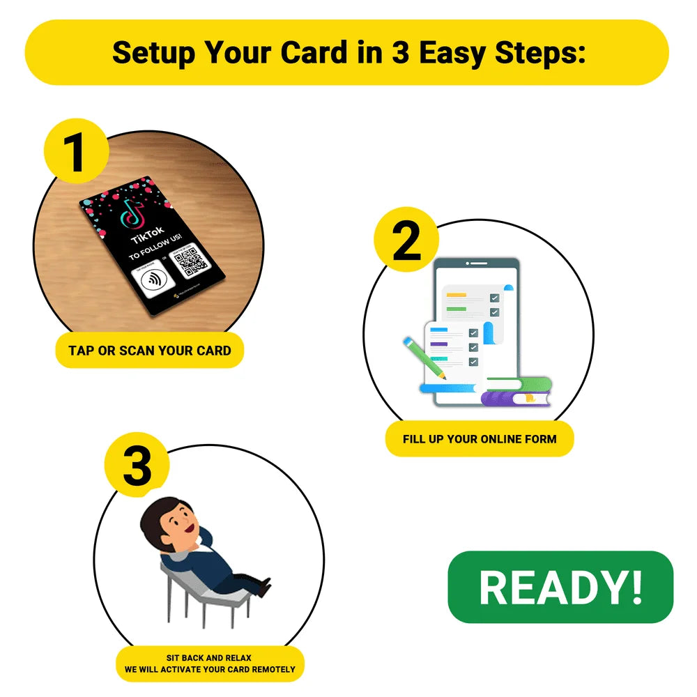 TikTok Review Tap Card | Review QR Code | Contactless Review Card | NFC Tap Card | Unlimited Use NFC Card image 2