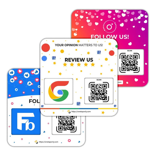 QR Code Review Plates | Social Media Bundle 3-Pack
