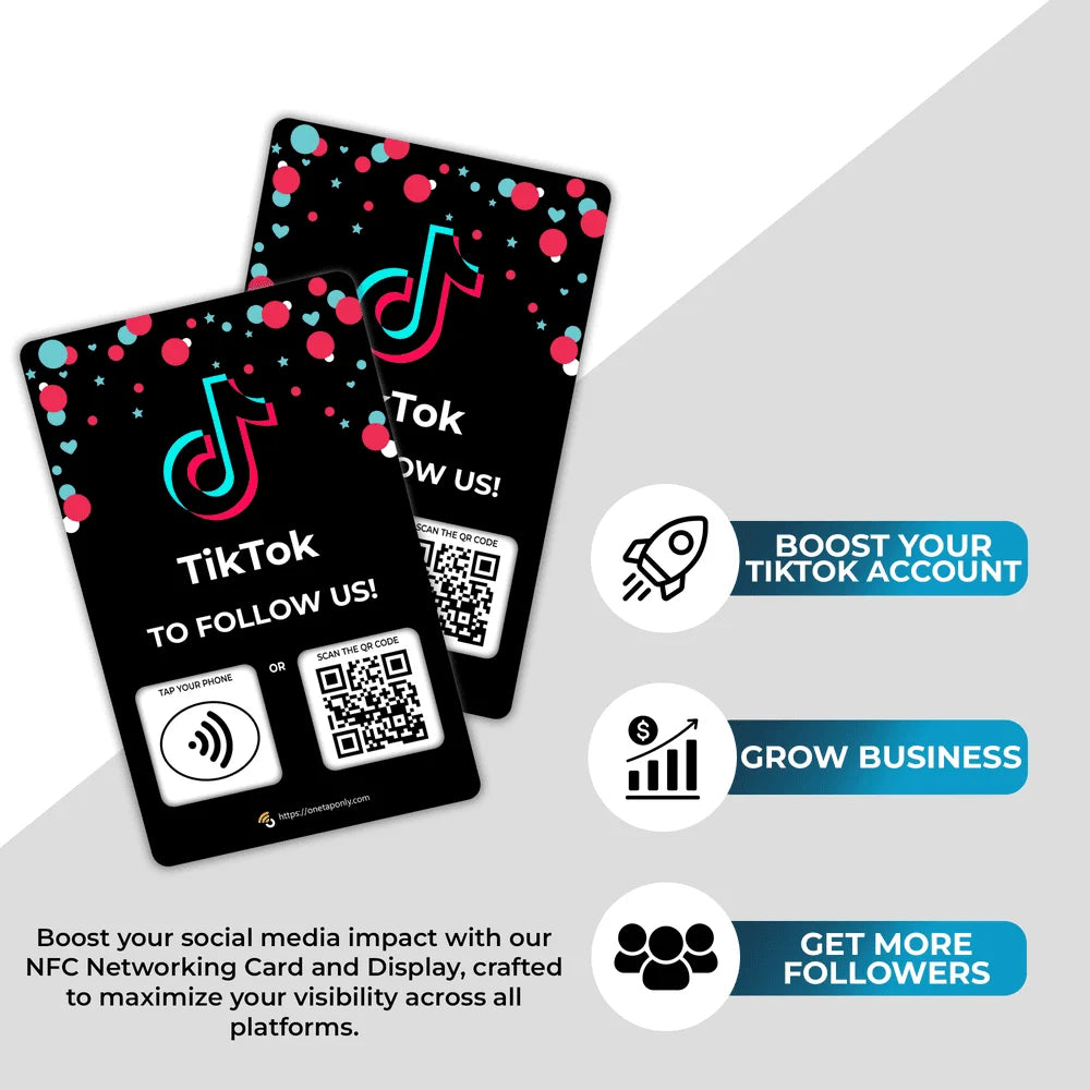 TikTok Review Tap Card | Review QR Code | Contactless Review Card | NFC Tap Card | Unlimited Use NFC Card image 5
