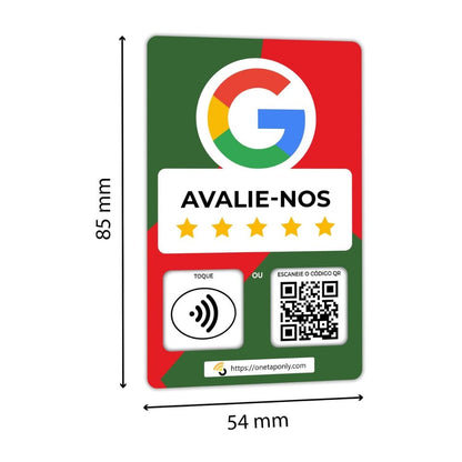 Portuguese Google Review Cards by One Tap Only - Tap for Instant Reviews - Compatible with All Phones - NFC & QR Smart Tap Reusable - Increase Business Reviews image 1