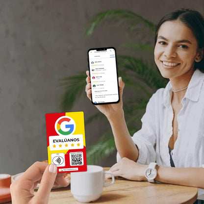 Spanish Google Review Cards by One Tap Only - Tap for Instant Reviews - Compatible with All Phones - NFC & QR Smart Tap Reusable - Increase Business Reviews image 5