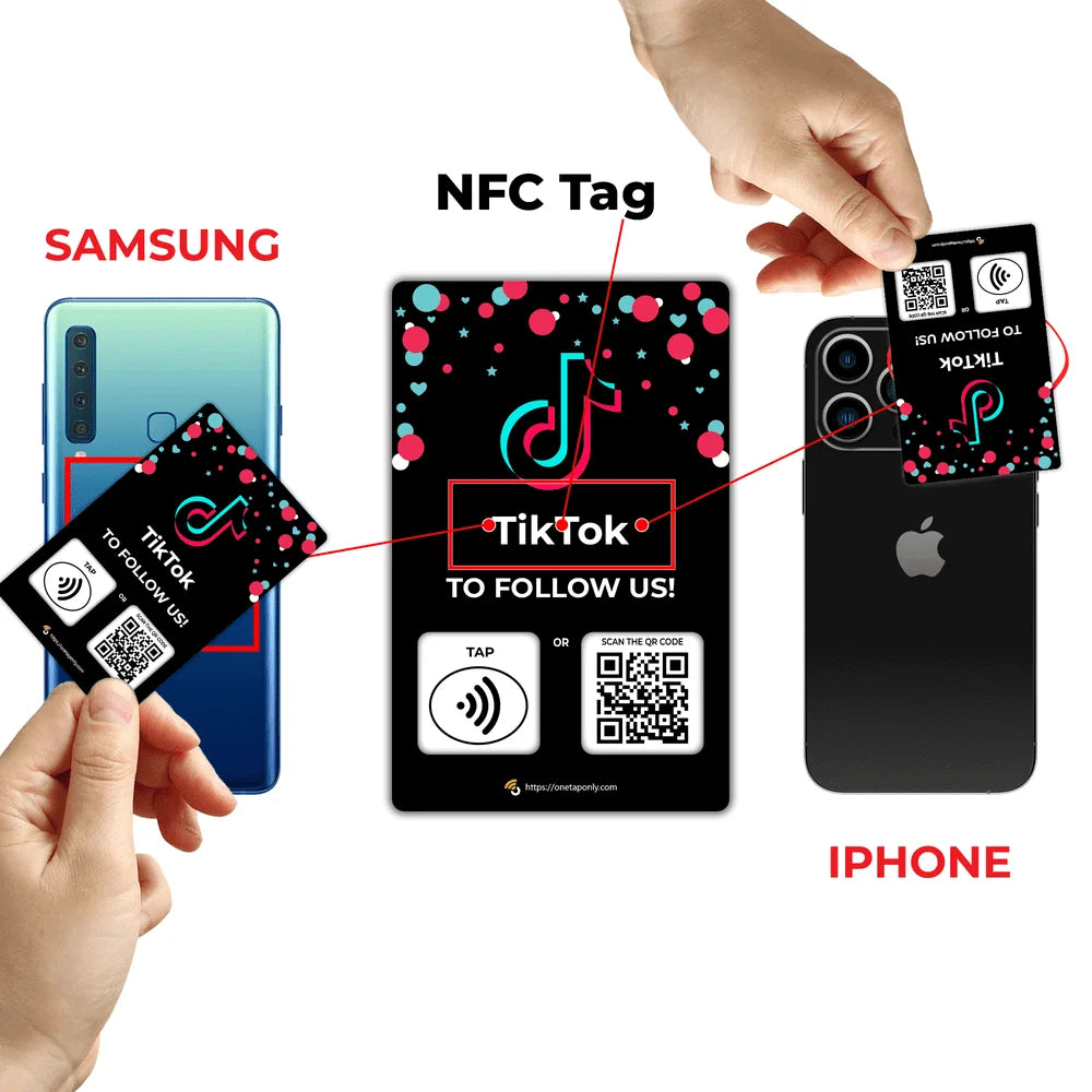 TikTok Review Tap Card | Review QR Code | Contactless Review Card | NFC Tap Card | Unlimited Use NFC Card image 4