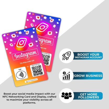 Instagram Review Tap Card | Review QR Code | Contactless Review Card | NFC Tap Card | Unlimited Use NFC Card image 6
