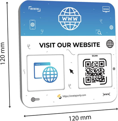 Website QR Plate 1pack - Get More Followers and Boost Your Presence - Review Stand - QR Code Review Sign - Adhesive on The Back image 1