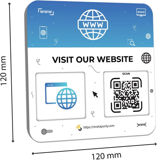 Website QR Plate 1pack - Get More Followers and Boost Your Presence - Review Stand - QR Code Review Sign - Adhesive on The Back image 1