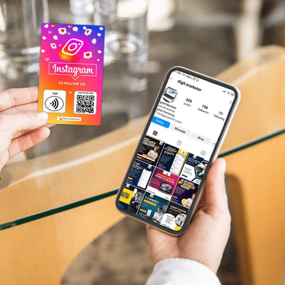 Instagram Review Tap Card | Review QR Code | Contactless Review Card | NFC Tap Card | Unlimited Use NFC Card image 3