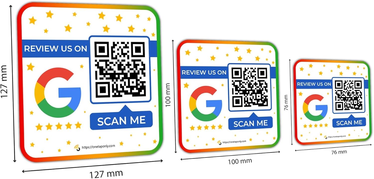 Google Review Stickers | 3 Stickers Pack | Review QR Code | Review Sticker | Unlimited Scan (3-Pack-9-Stickers) image 2