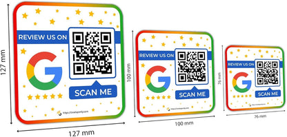 Google Review Stickers | 3 Stickers Pack | Review QR Code | Review Sticker | Unlimited Scan (3-Pack-9-Stickers) image 2
