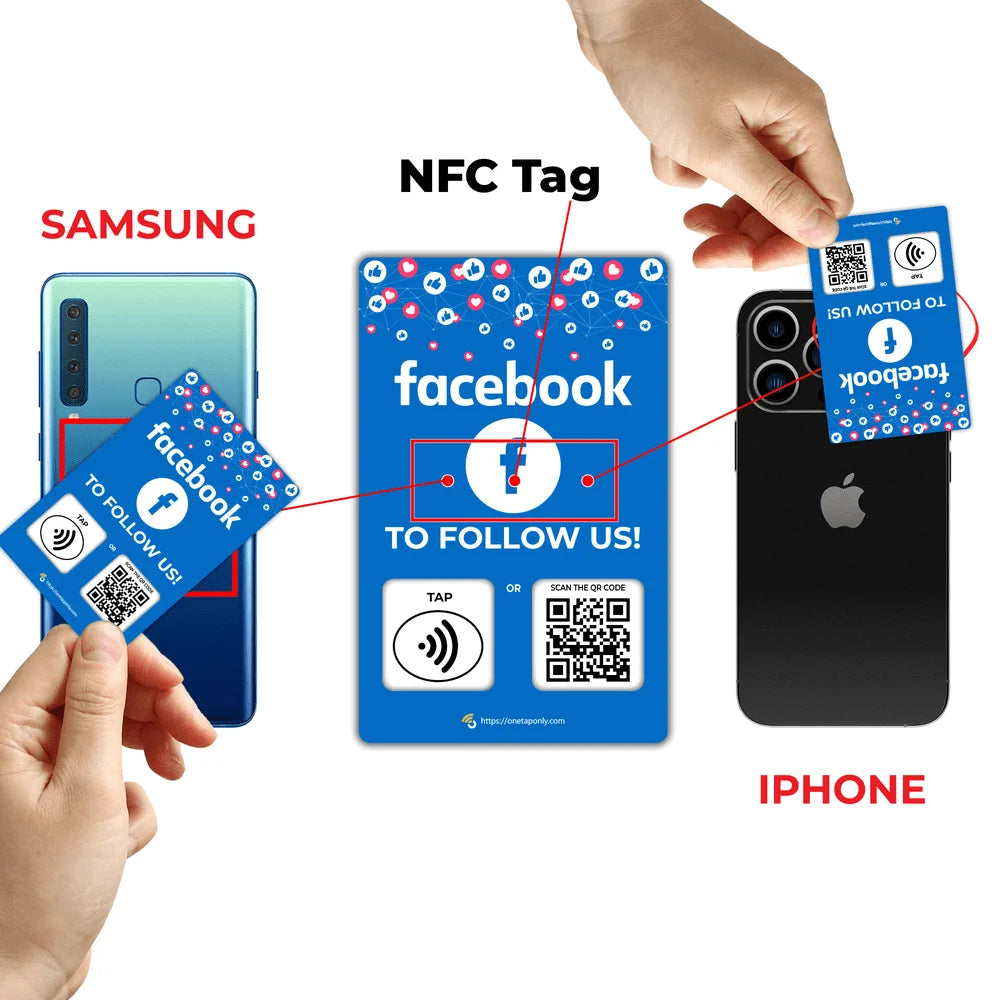 Facebook Review Tap Card | Review QR Code | Contactless Review Card | NFC Tap Card | Unlimited Use NFC Card image 5