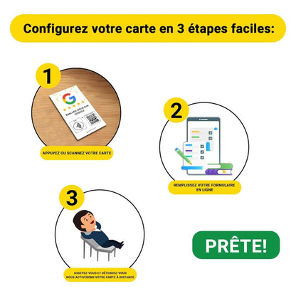 French Google Review Tap Card | Review QR Code | Contactless Review Card | NFC Tap Card | Unlimited Use NFC Card image 3