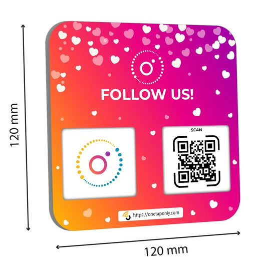 QR Plate Sign for Instagram - Get More Followers and Boost Your presence - Review Stand - QR Code Review Sign - Adhesive on the back (1-Instagram Plate) image 1