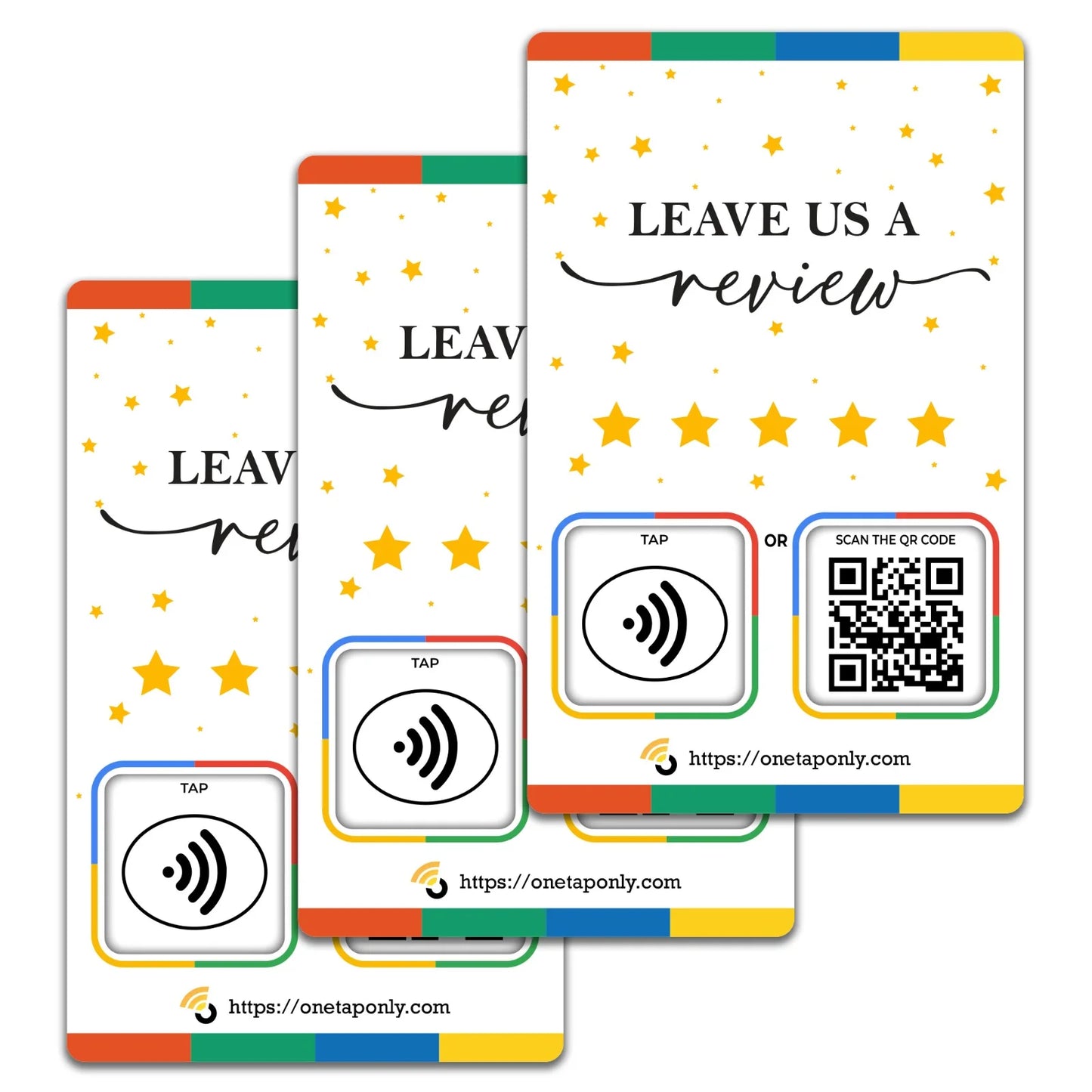 One Tap NFC Review Card (Pack of 3)