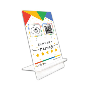 One Tap Only Google Review NFC Card with QR Code - Tap to get 5-star Google reviews
