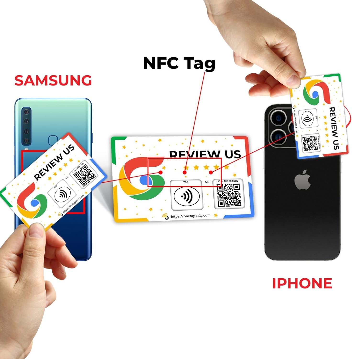 One Tap Only Google Review NFC Card with QR Code - Tap to get 5-star Google reviews - Product image 7