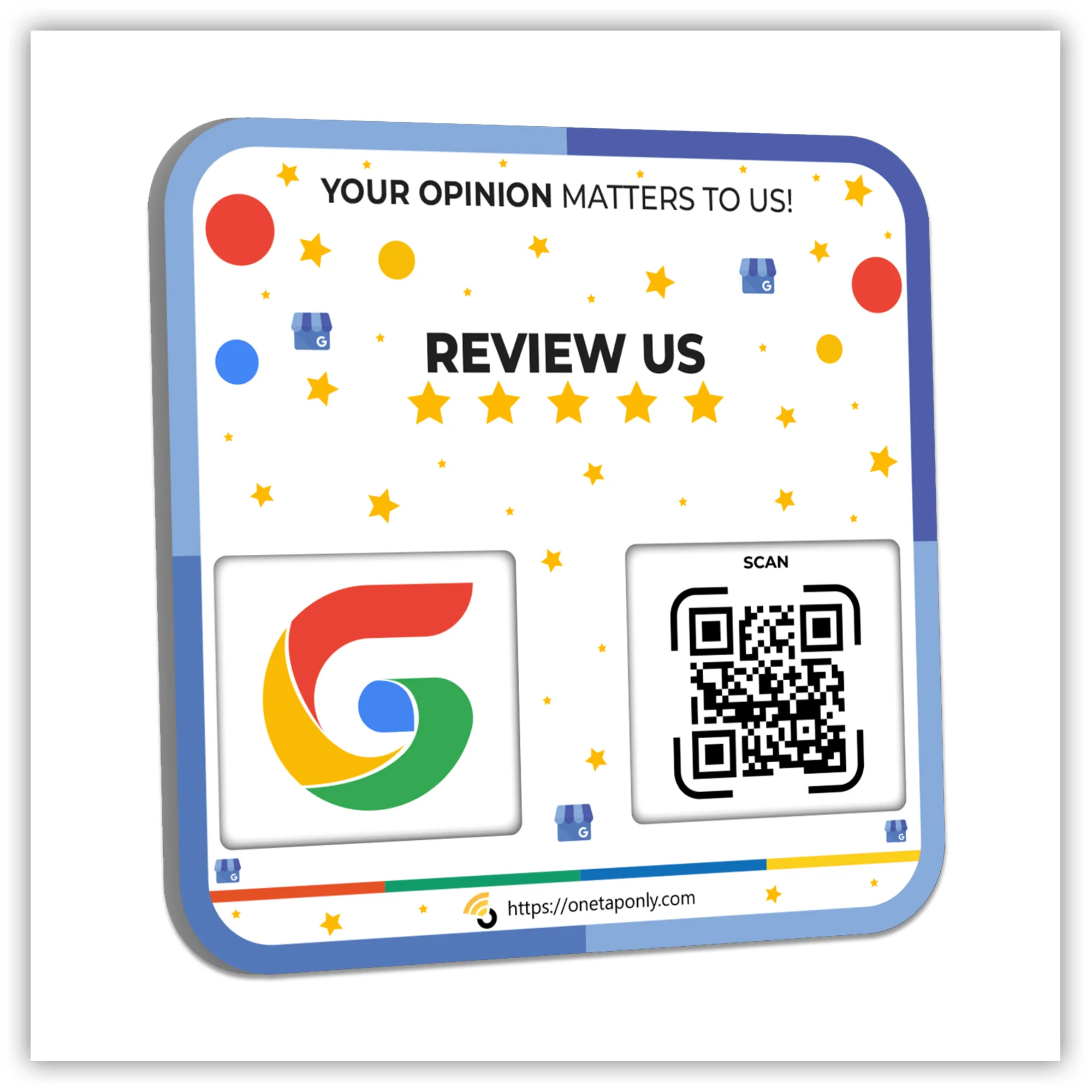 Google Review Plate 1pack - Get More Followers and Boost Your Presence - Review Stand - QR Code Review Sign - Adhesive on The Back